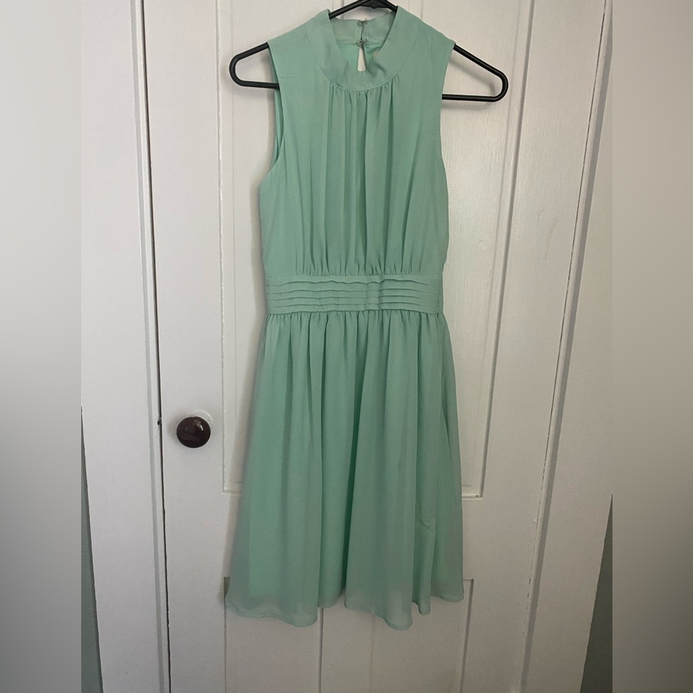 Fervour (ModCloth) mint green sleeveless chiffon spring dress size S